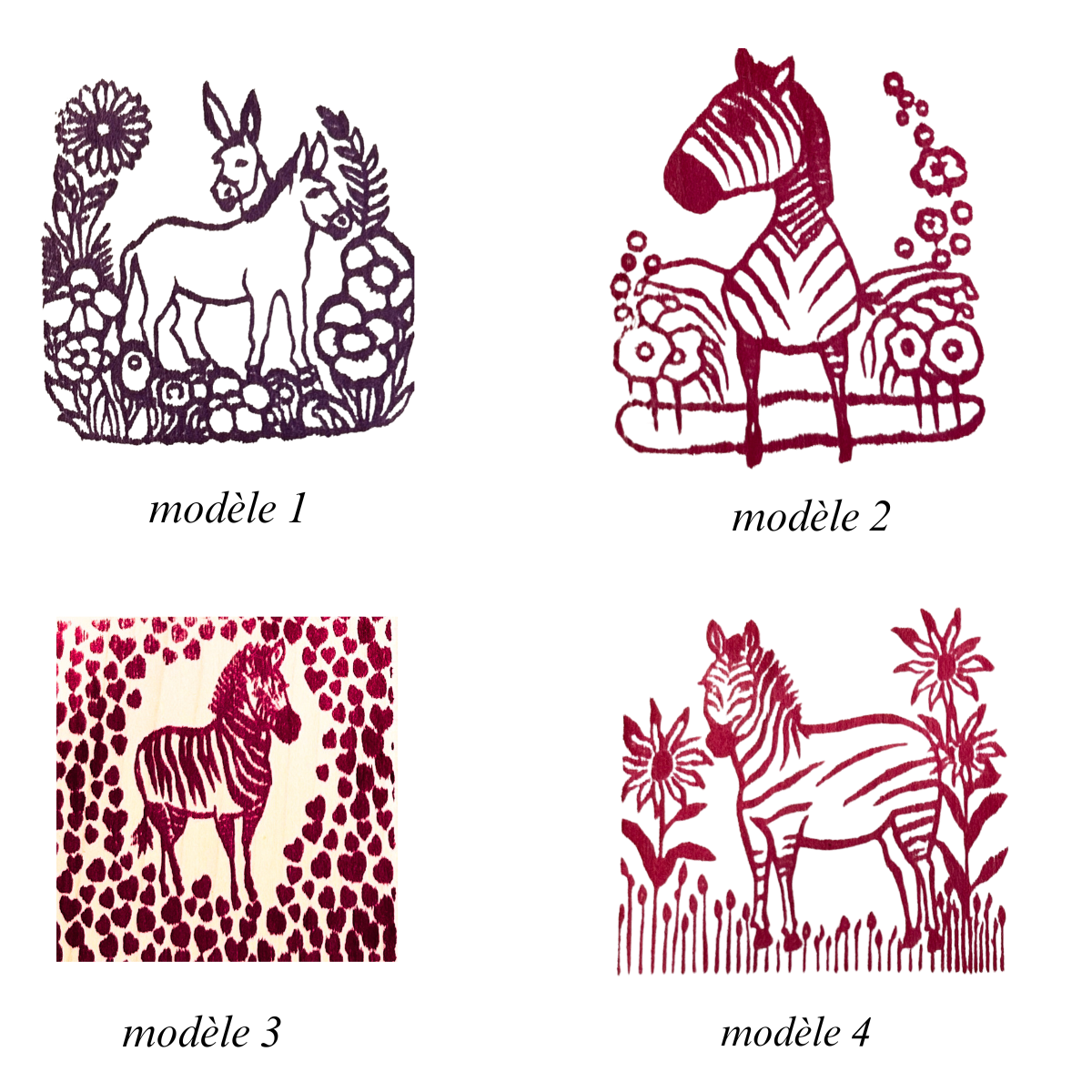 Tampon illustré Zazou le zèbre amoureux