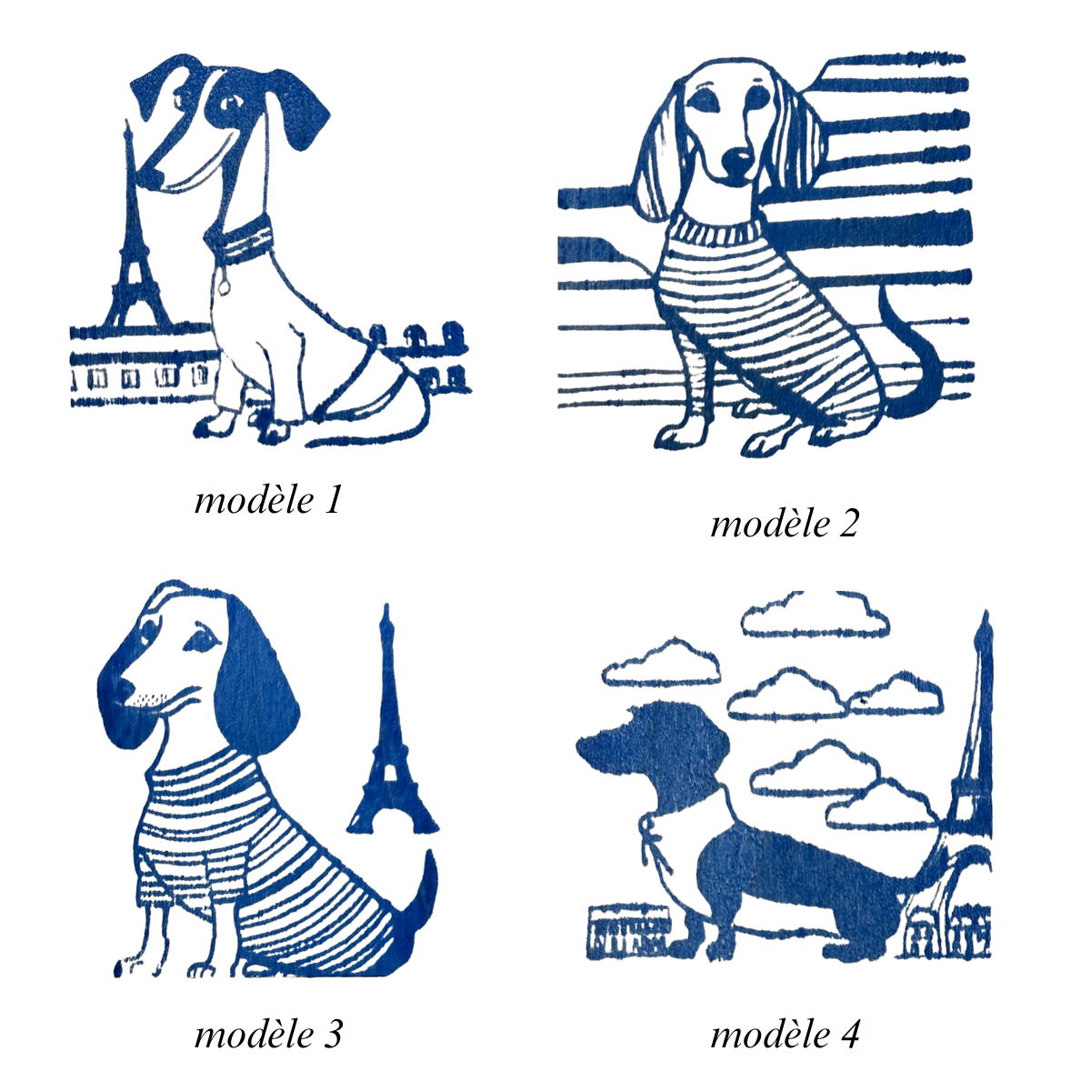 Tampon illustré Soquette le teckel joyeux