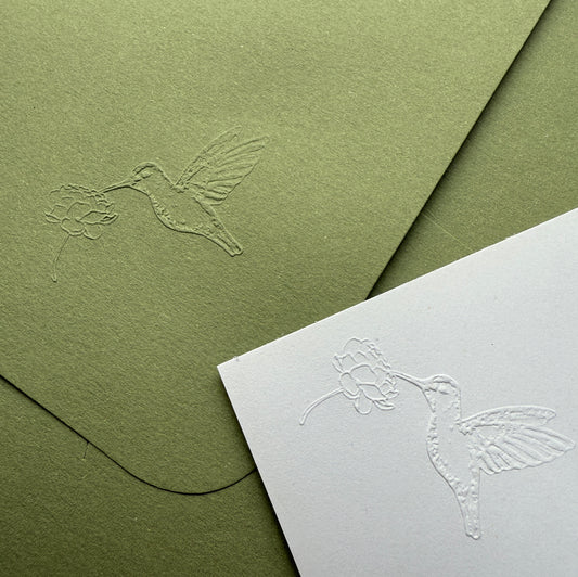 Timbre à sec motif L'oiseau Amoureux