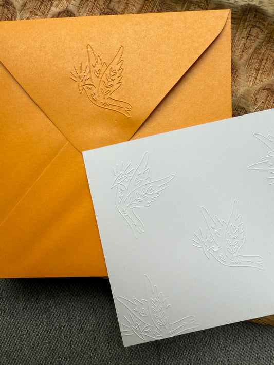 Timbre à sec motif L'oiseau Bohème