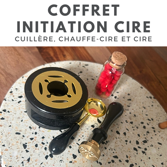 Coffret initiation comprenant chauffe-cire, cire et cuillère de cire