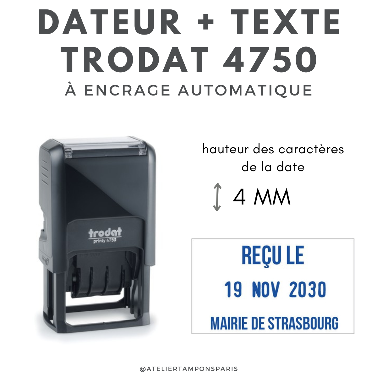 Timbrodataingles-Stamp Classic English - Timbre à Roulement Créatif Auto- encreur Carte de Date de 4 mm - Encre Rouge et Noir Timbrodataingles-Stamp Classic English - Timbre à Roulement Créatif Auto- encreur Carte de Date de 4 mm - Encre Rouge et Noir