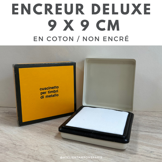 Encrier métal 90 x 90 mm non encré fabriqué en Italie