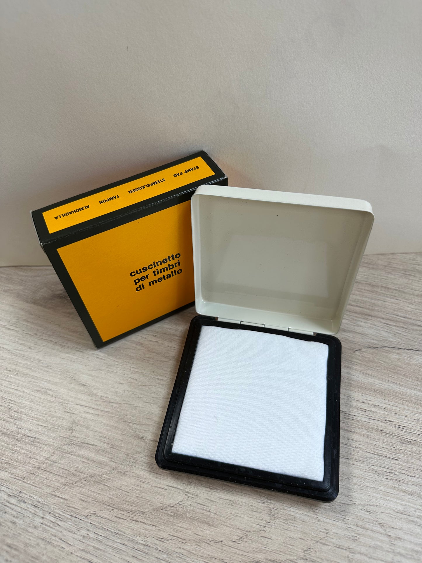 Encrier métal 90 x 90 mm non encré fabriqué en Italie