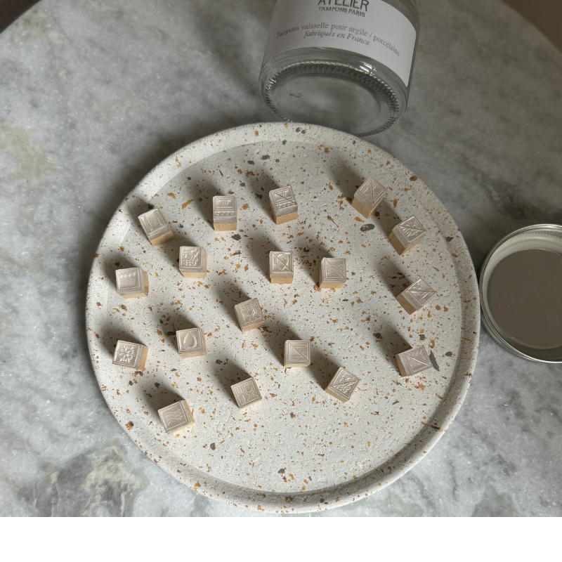 Lots de tampons vaisselle pour argile en acrylique