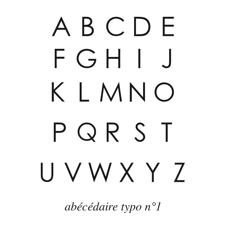 Tampon encreur abécédaire pour papier typographie classique, alphabet complet