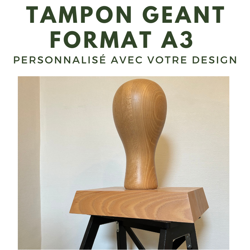 Tampon en bois prestige format géant A3