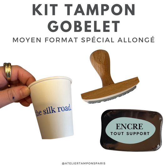 Kit tampon pour personnaliser vos gobelets médium type café allongé