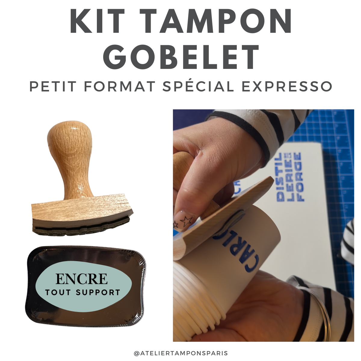 Kit tampon pour personnaliser vos gobelets petit format type expresso