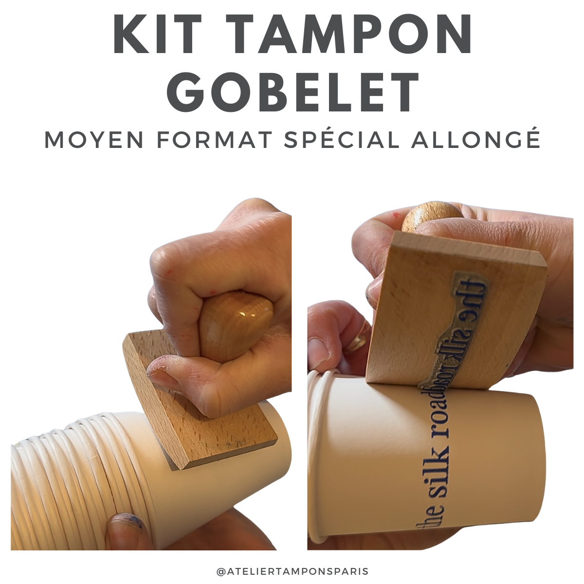 Kit tampon pour personnaliser vos gobelets médium type café allongé