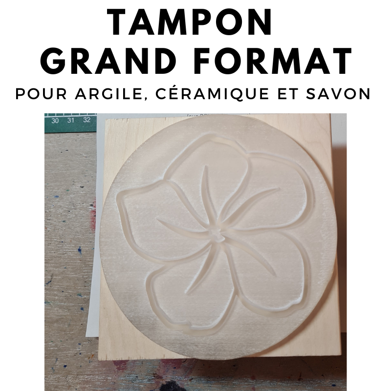 Tampon grand format pour savon, argile, terre, sable et céramique