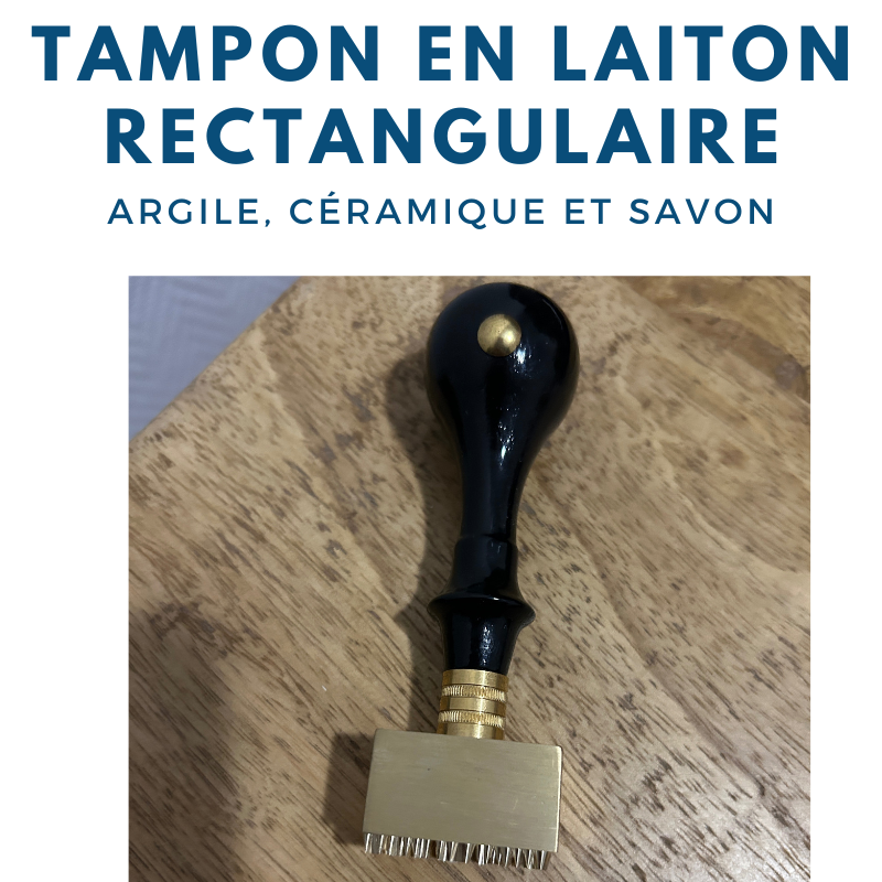 Tampon en laiton rectangulaire pour argile, savon, terre et céramique