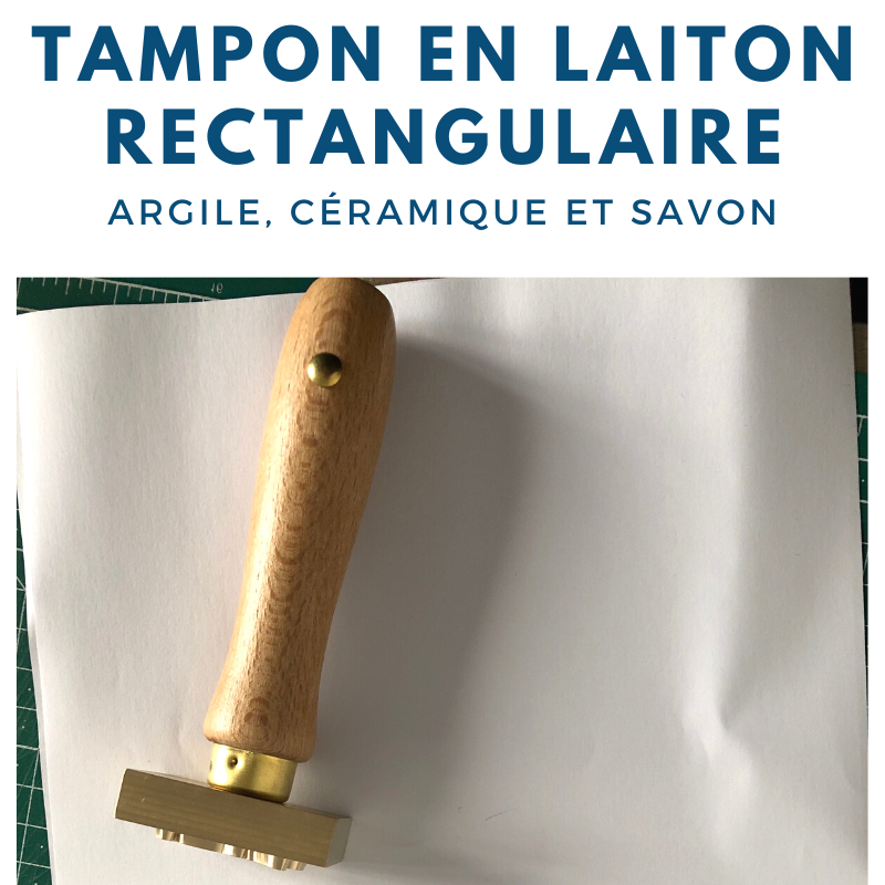 Tampon en laiton rectangulaire pour argile, savon, terre et céramique