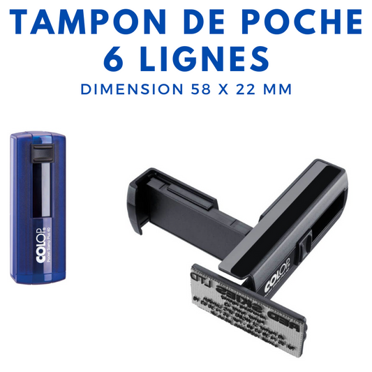 Tampon encreur de poche 6 lignes