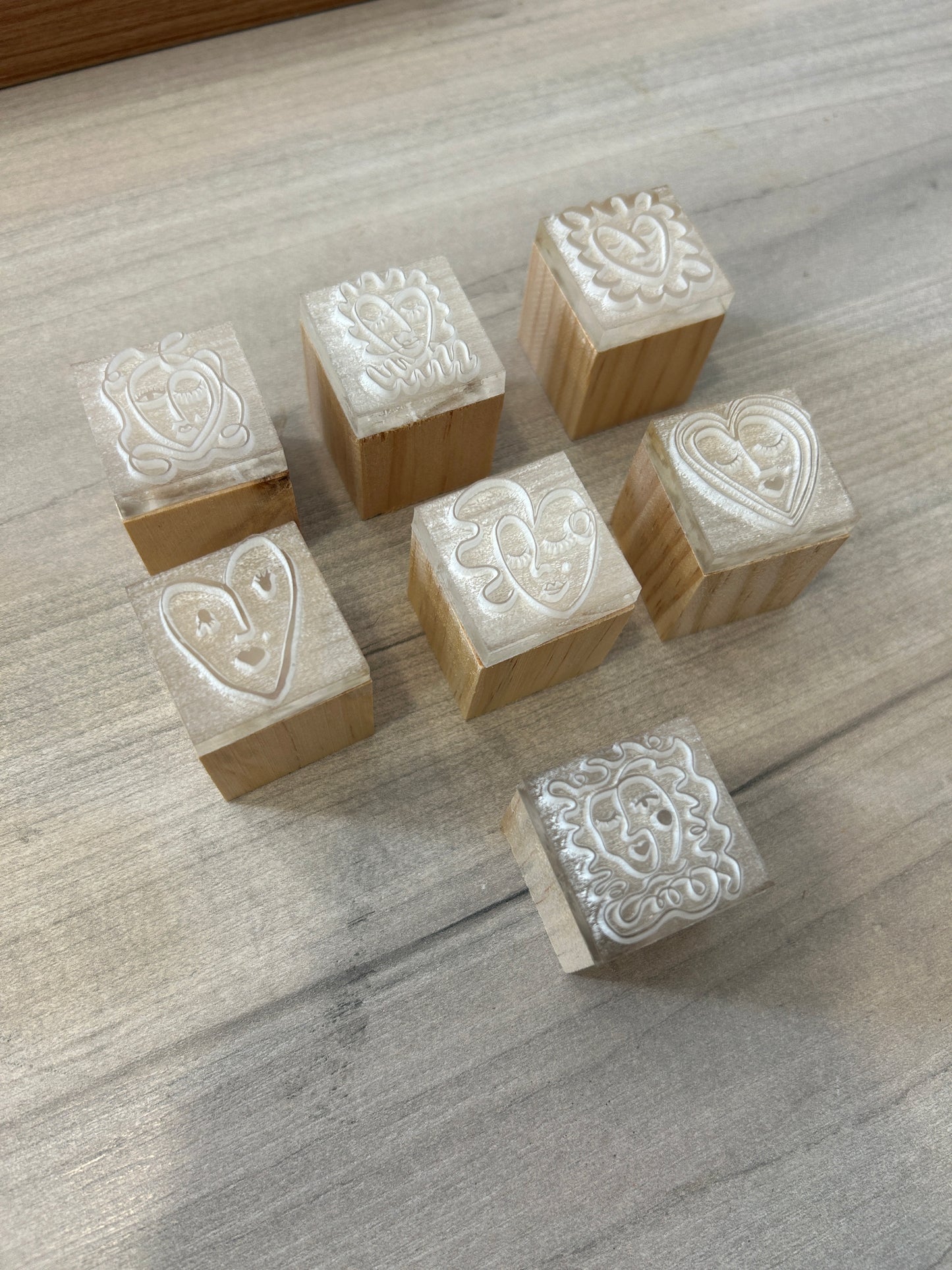 Tampon collection Danse des cœurs pour argile, céramique et savon