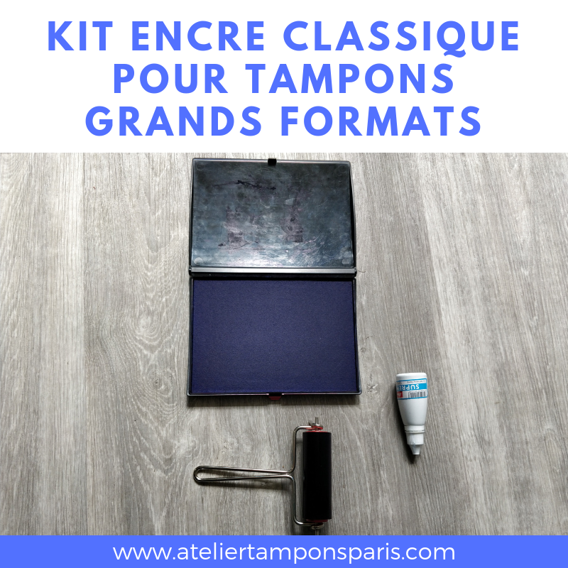 Kit encreur 148 X 210 mm, encre classique et un rouleau encreur