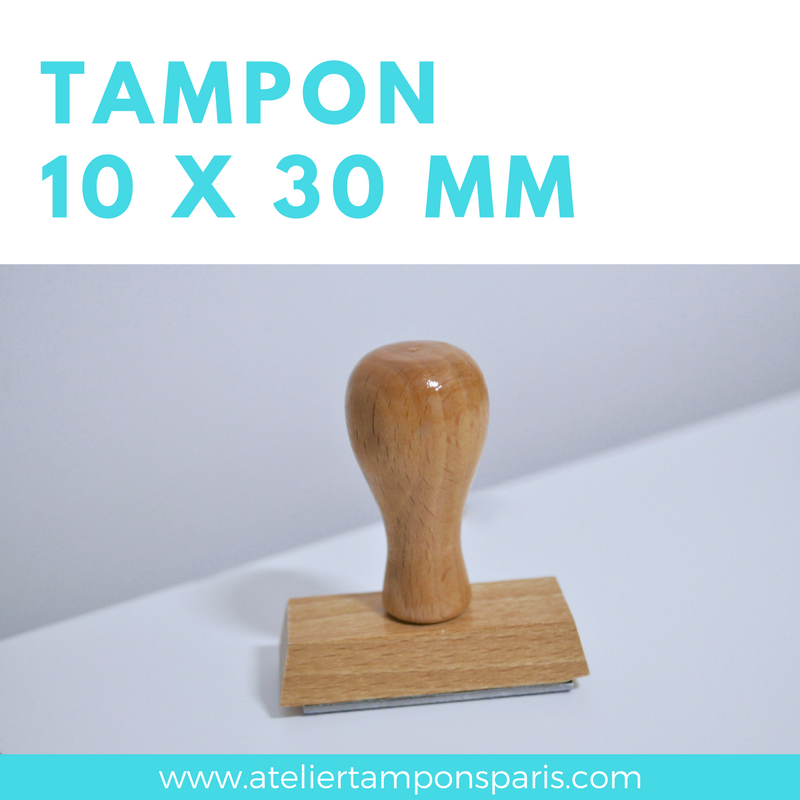 Tampon bois vintage 10 x 30 mm personnalisé