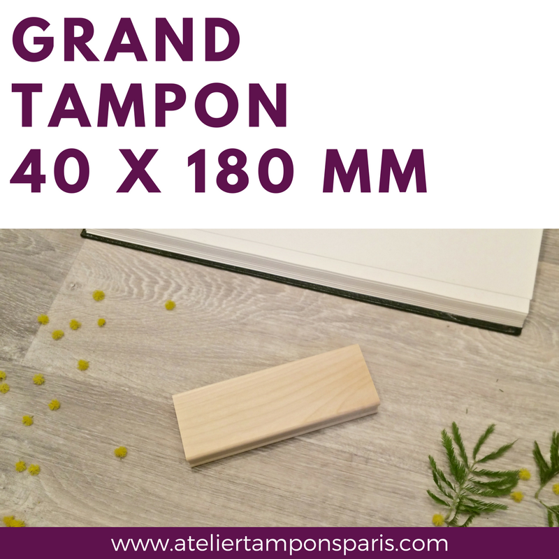 Grand tampon en bois 40 x 180 mm personnalisé