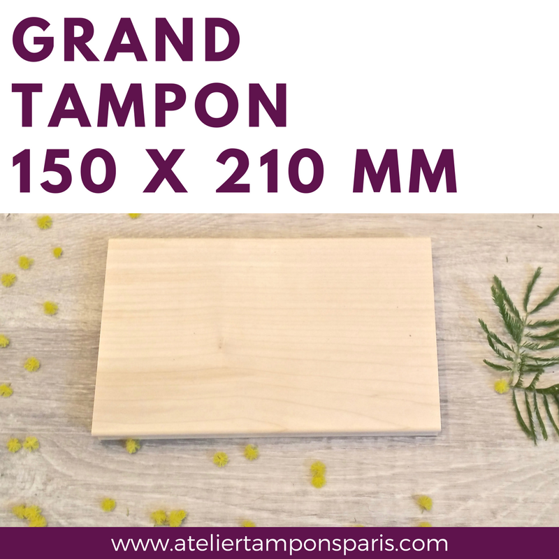 Grand tampon en bois 210 x 150 mm