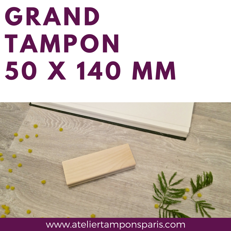 Grand tampon bois 50 x 140 mm  tampon logo personnalisé