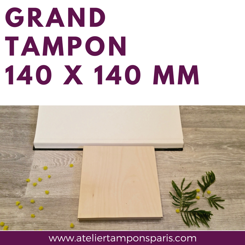 grand tampon bois 140 x 140 mm tampon grand format