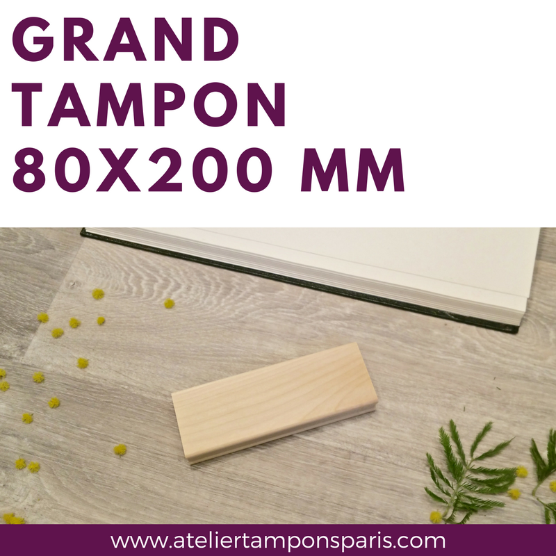 Grand tampon bois 80 x 200 mm personnalisé