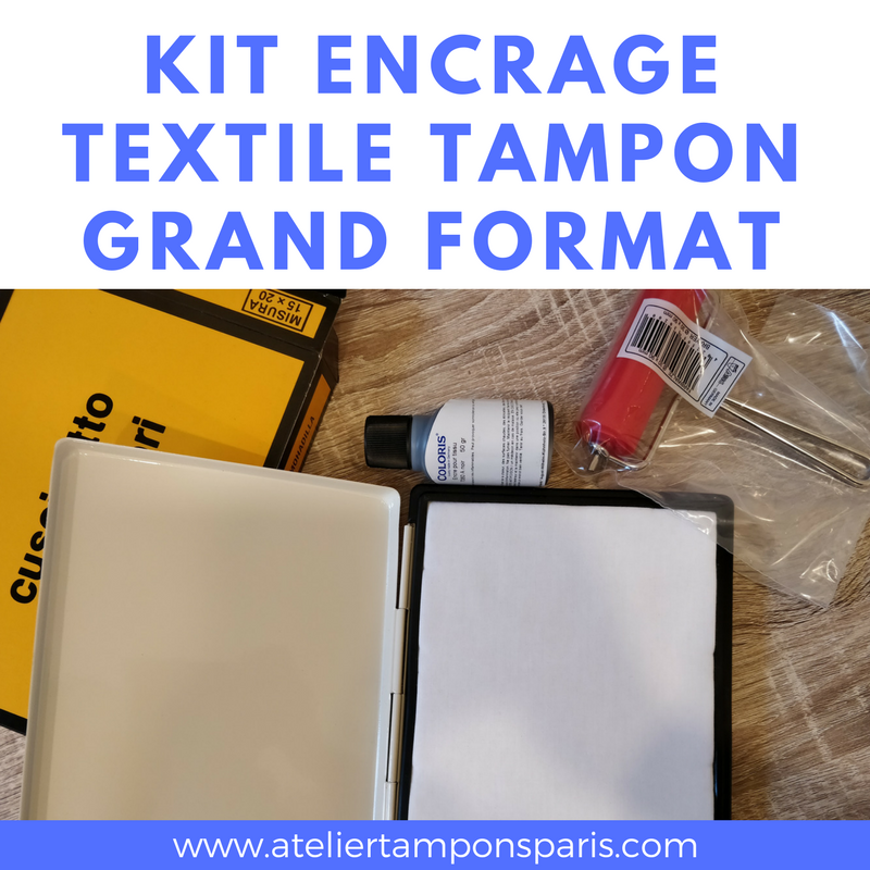 Kit encreur en coton non encré, encre à textile Noris et un rouleau encreur