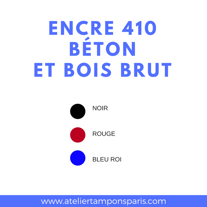 Encre noris 410 application sur bois brut et béton pour tampon encreur