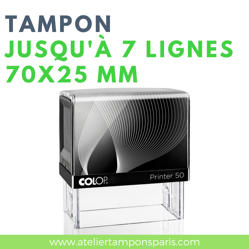 Tampon personnalisable printer 50 COLOP 7 lignes