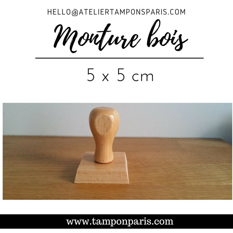 MONTURE BOIS POUR TAMPONS ENCREURS 5 X 5 CM OU 50 X 50 MM