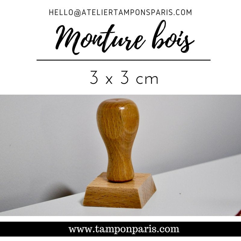 MONTURE BOIS POUR TAMPONS ENCREURS 3 X 3 CM OU 30 X 30 MM