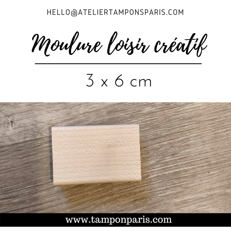 MONTURE BOIS LOISIR CRÉATIF POUR TAMPON ENCREUR 3 X 6 CM OU 30 X 60 MM