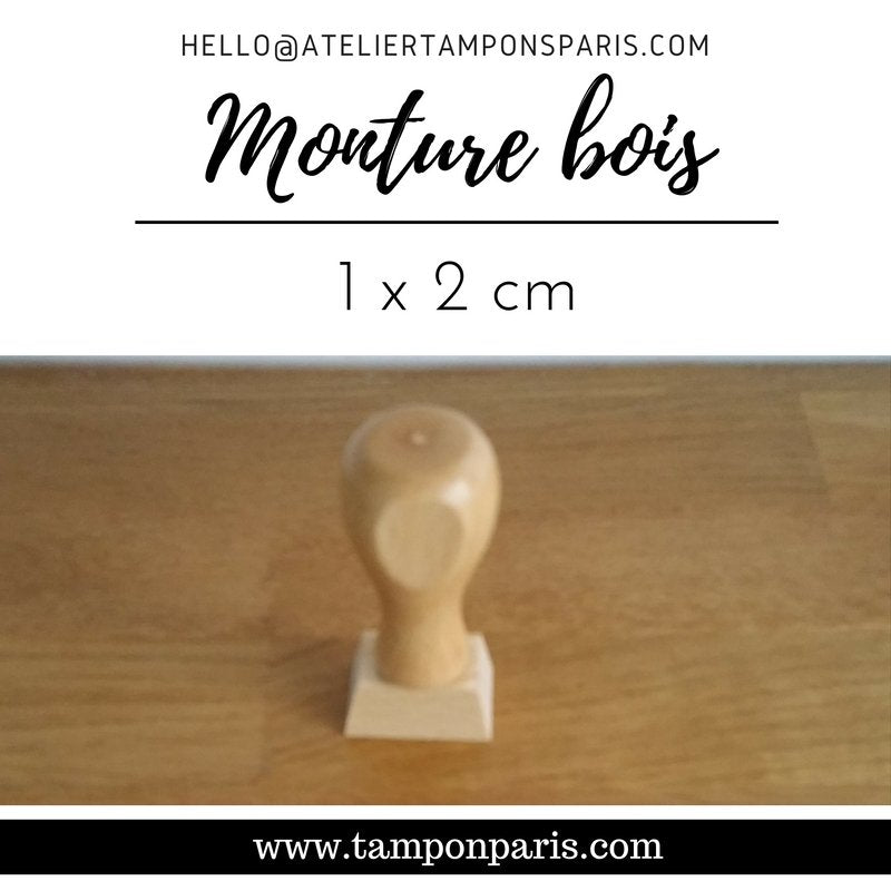 MONTURE BOIS POUR TAMPONS ENCREURS 1 X 2 CM OU 10 X 20 MM