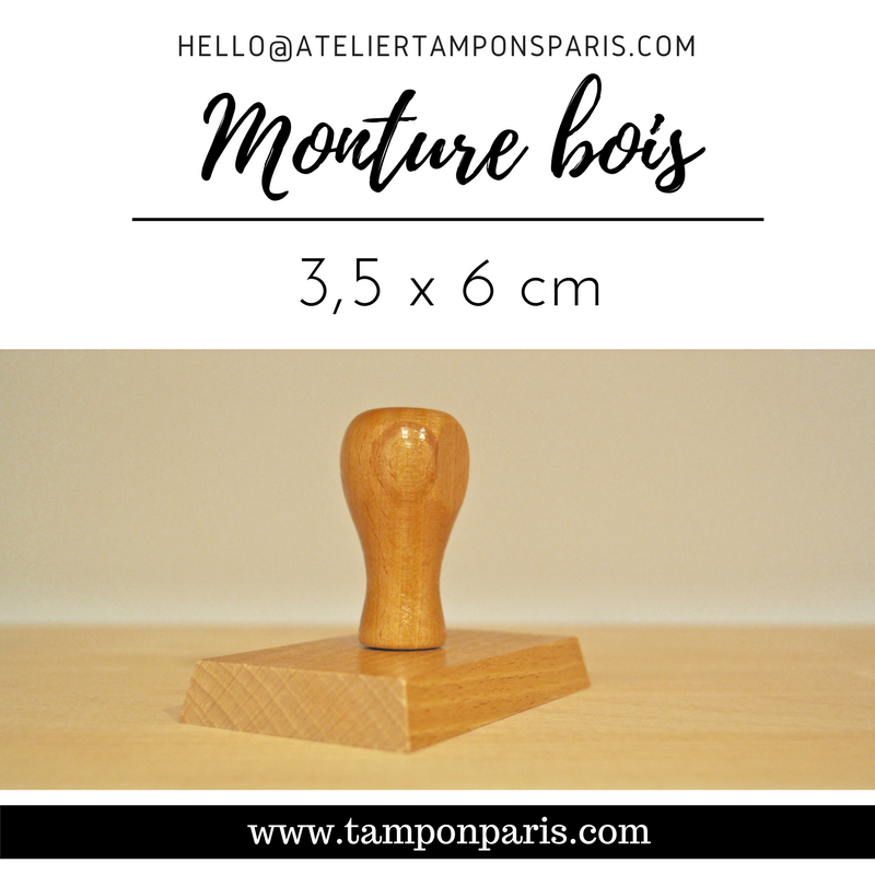 MONTURE BOIS POUR TAMPONS ENCREURS 3,5 X 6 CM OU 35 X 60 MM