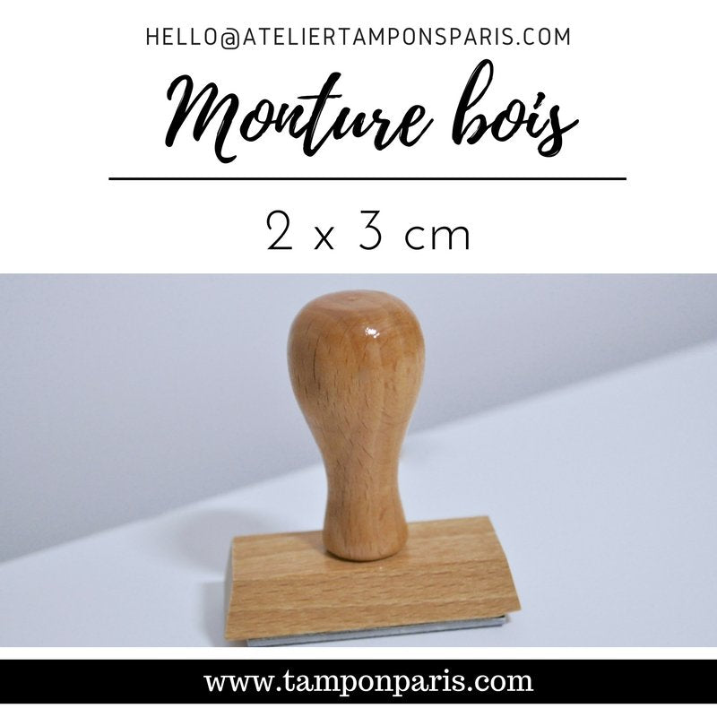 MONTURE BOIS POUR TAMPONS ENCREURS 2 X 3 CM OU 20 X 30 MM