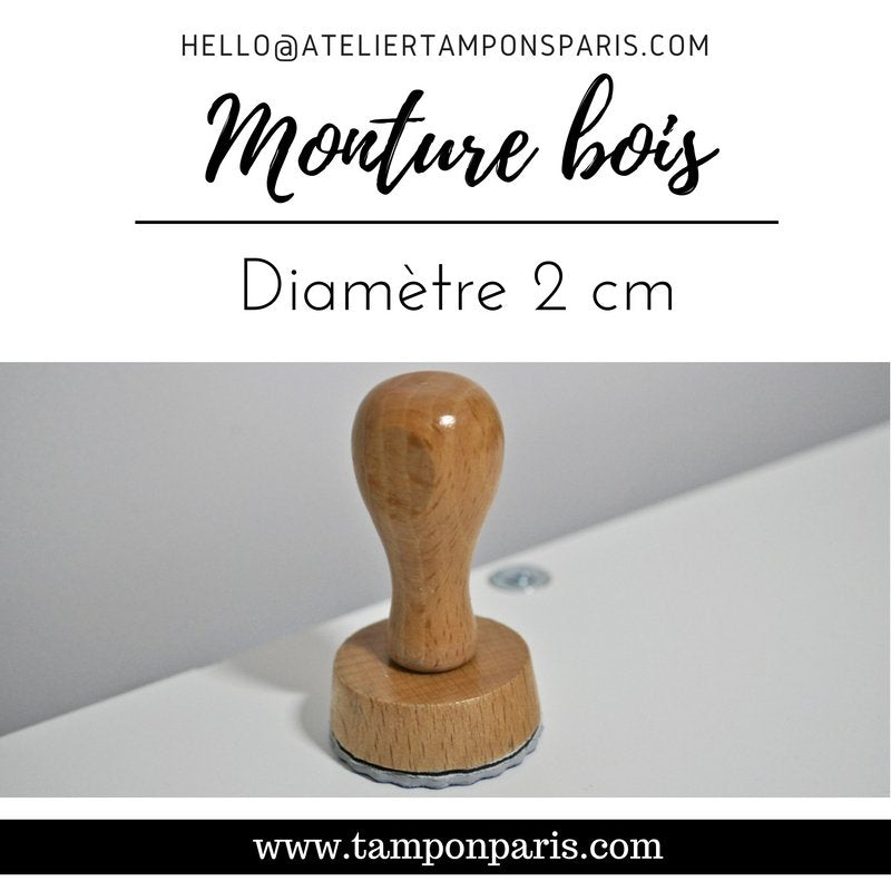 MONTURE BOIS POUR TAMPONS ENCREURS RONDE DIAMETRE 2 CM OU 20 MM