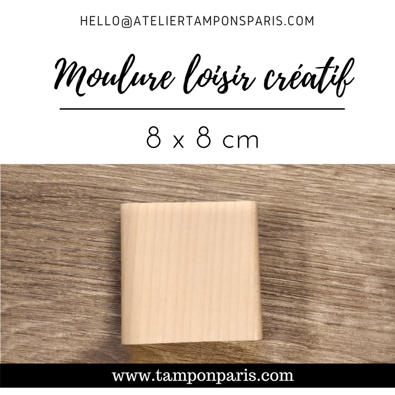 MONTURE BOIS LOISIR CRÉATIF POUR TAMPON ENCREUR 8 X 8 CM OU 80 X 80 MM