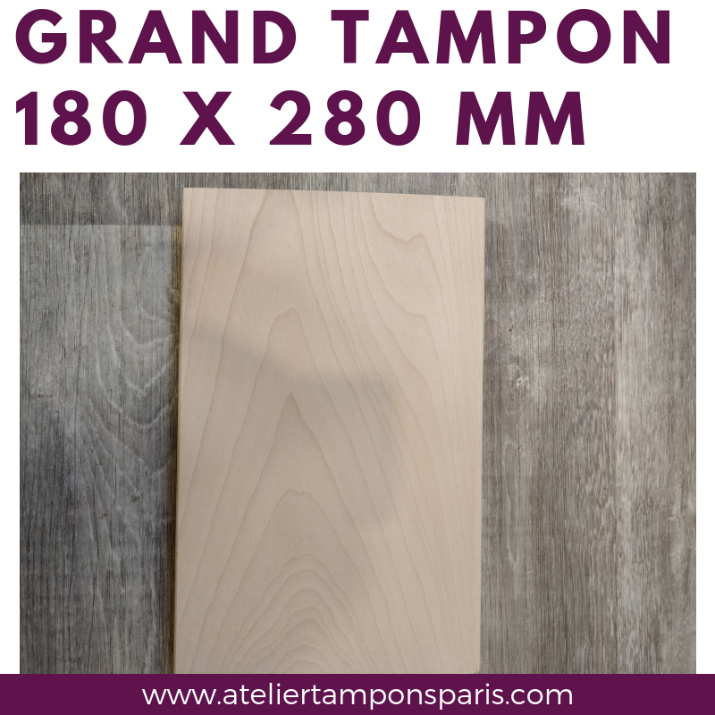 Grand tampon bois 180 x 280 tampon logo