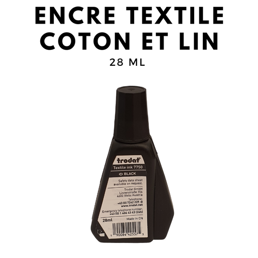 Encre textile noire pour coton, lin, polyester