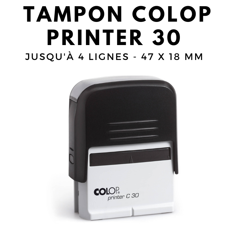 Tampon société personnalisable printer 30 COLOP 4 lignes –  ateliertamponsparis