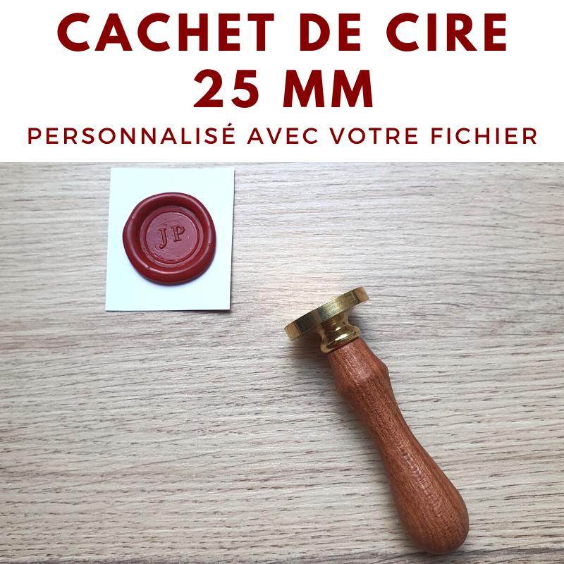 Cachet de cire personnalisé 25 mm, sceau à cire, sceau personnalisé