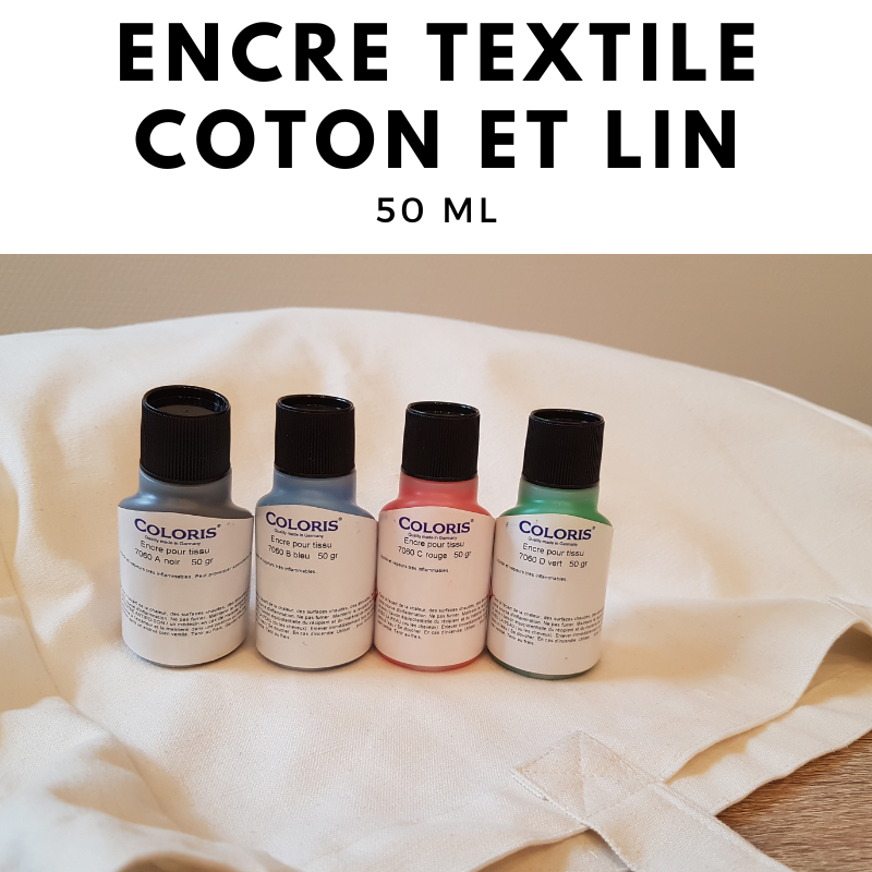 Flacon encre textile, encre pour tissus 50 mL