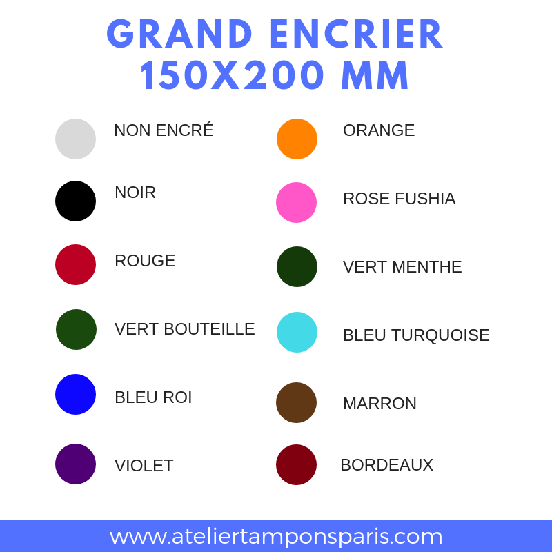 Encrier 150 x 200 mm pour tampon grand format