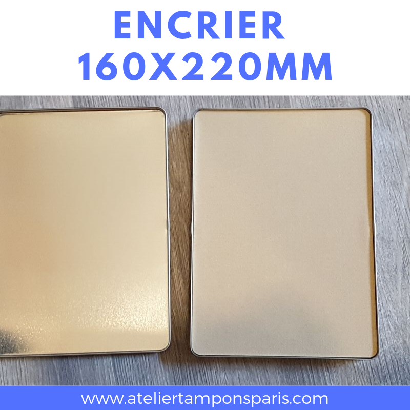 Encrier TOP PAD métal 160 x 220 mm NON ENCRE, encrier colop