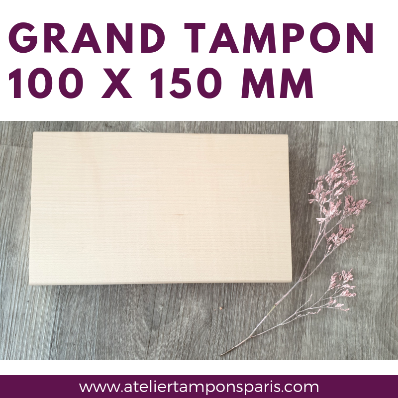 Grand tampon bois 100 x 150 mm tampon logo personnalisé