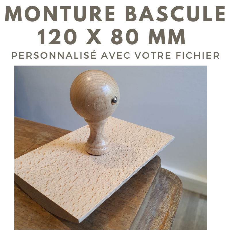 MONTURE BOIS POUR TAMPON BASCULE 120 X 80 MM