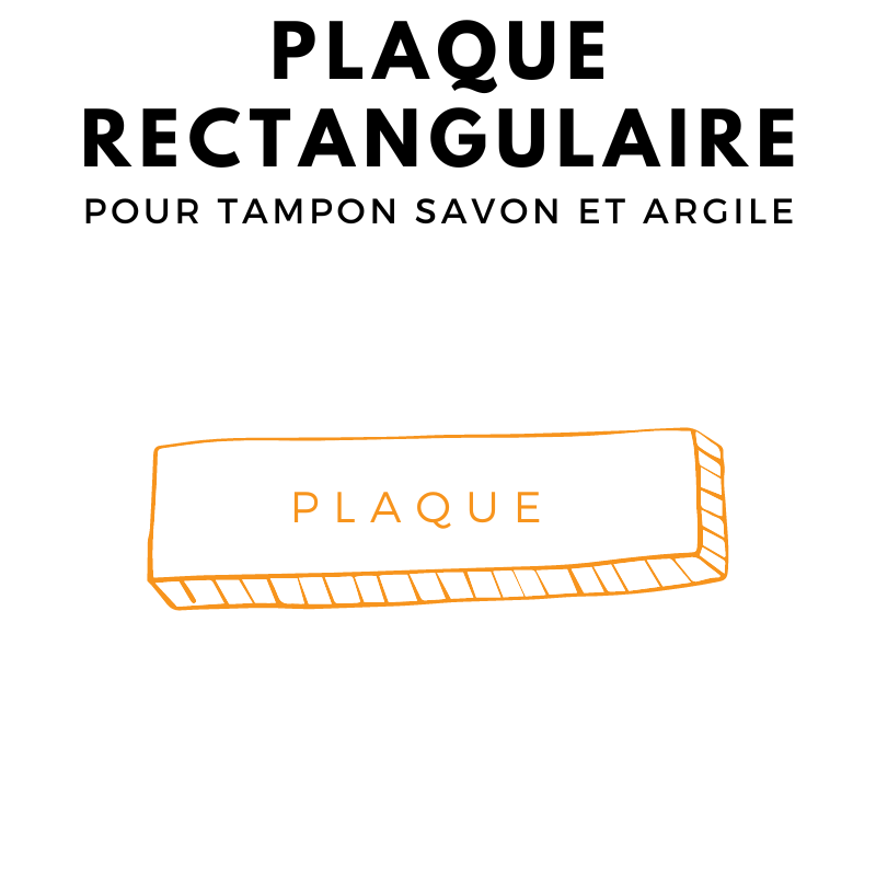 Plaque acrylique rectangulaire pour tampon argile ou savon –  ateliertamponsparis