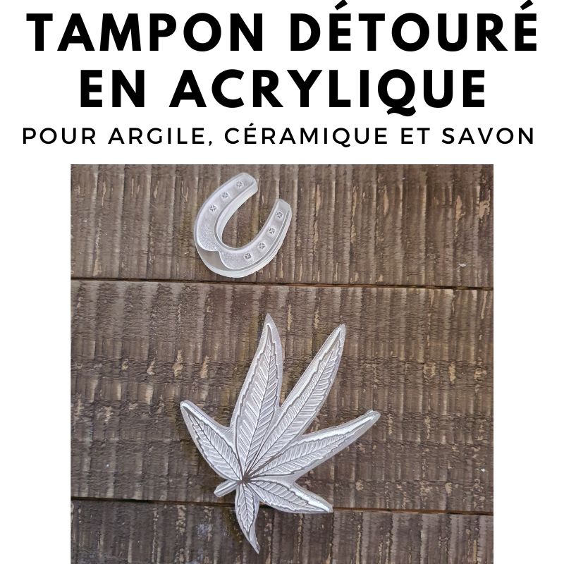 Tampon détouré à la forme de votre logo pour argile et céramique