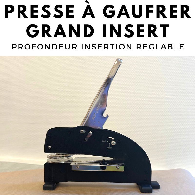 Presse à gaufrer avec grande profondeur d'insert