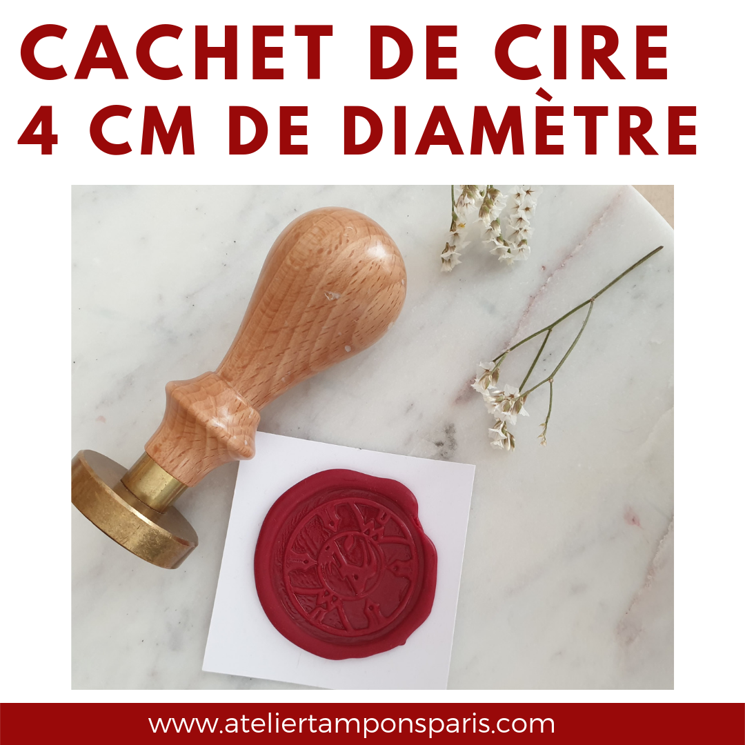 Cachet de cire personnalisé 40 mm, sceau à cire, sceau personnalisé